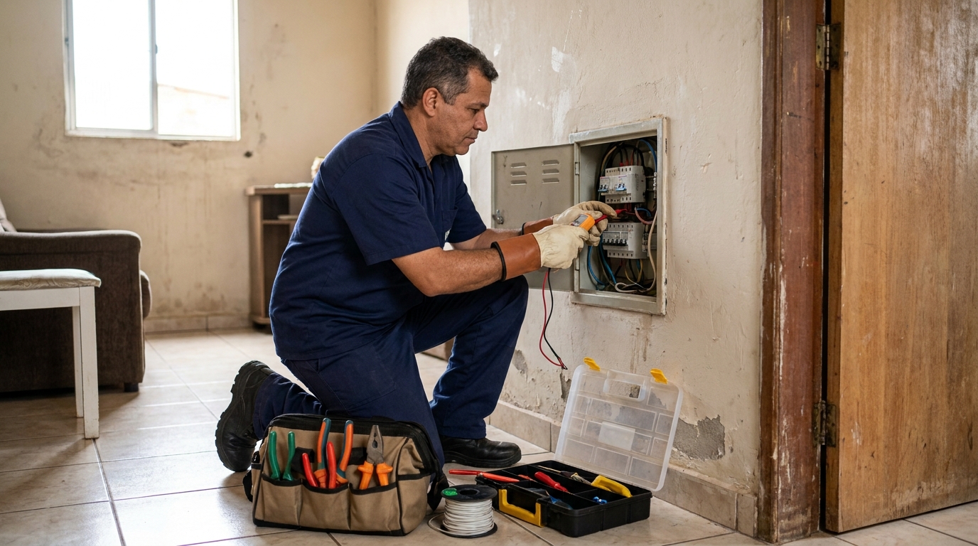 Eletricista com ferramentas em Florianópolis‑SC
