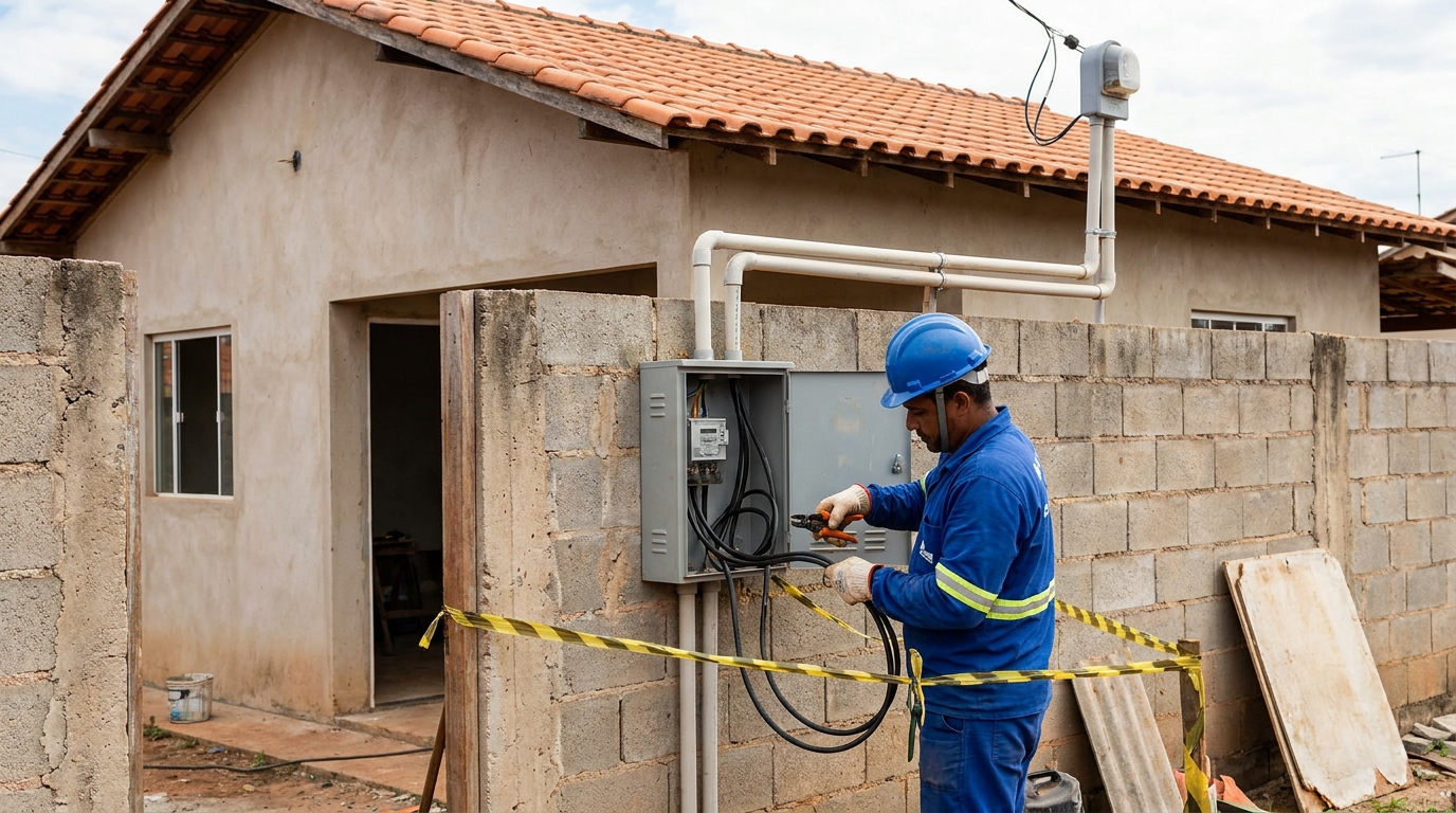 Eletricista instalando padrao de energia em Florianópolis‑SC