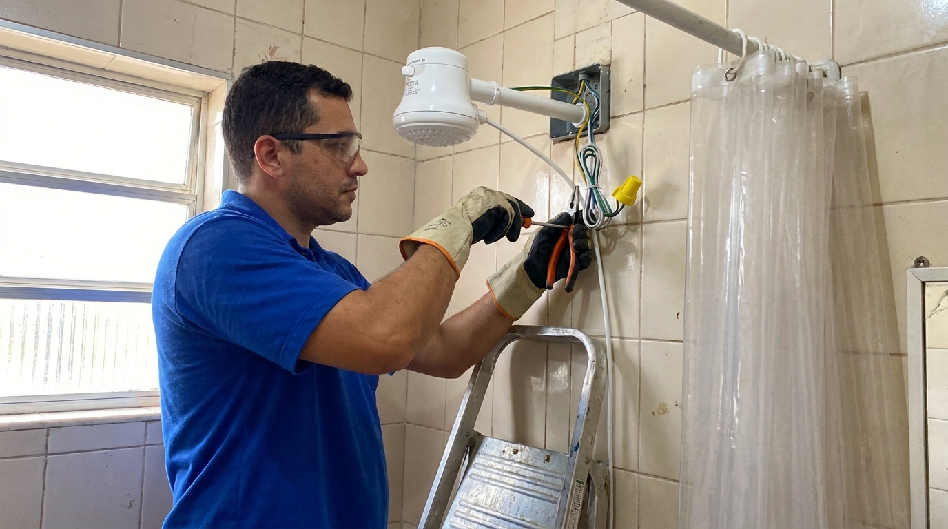 Instalacao de chuveiro eletrico residencial em Florianópolis‑SC