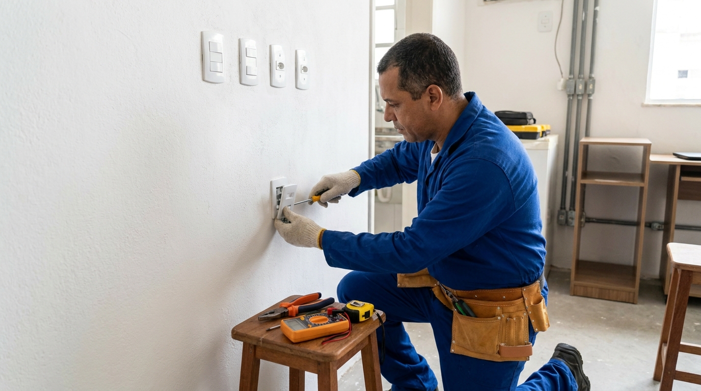 Instalacao de tomada e interruptor profissional em Florianópolis‑SC