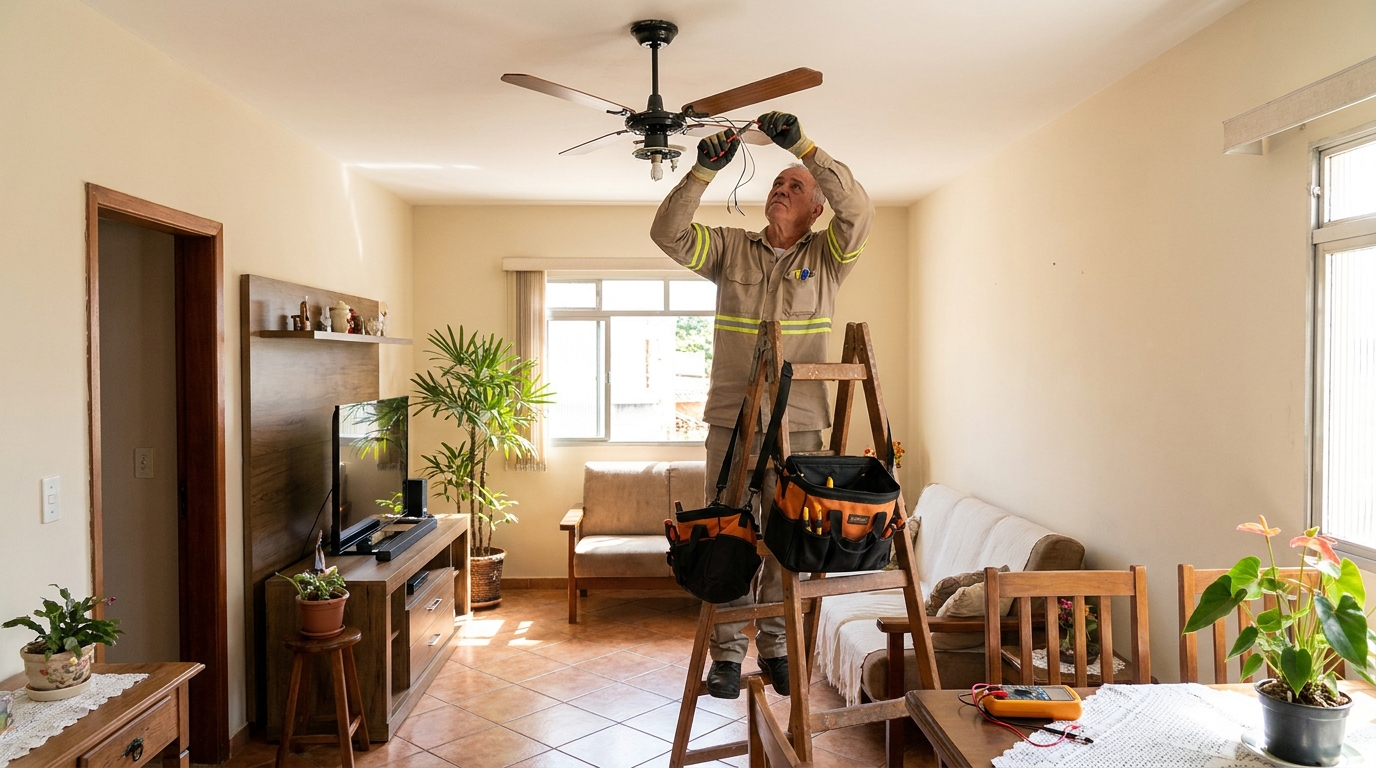 Montagem de ventilador de teto em Florianópolis‑SC